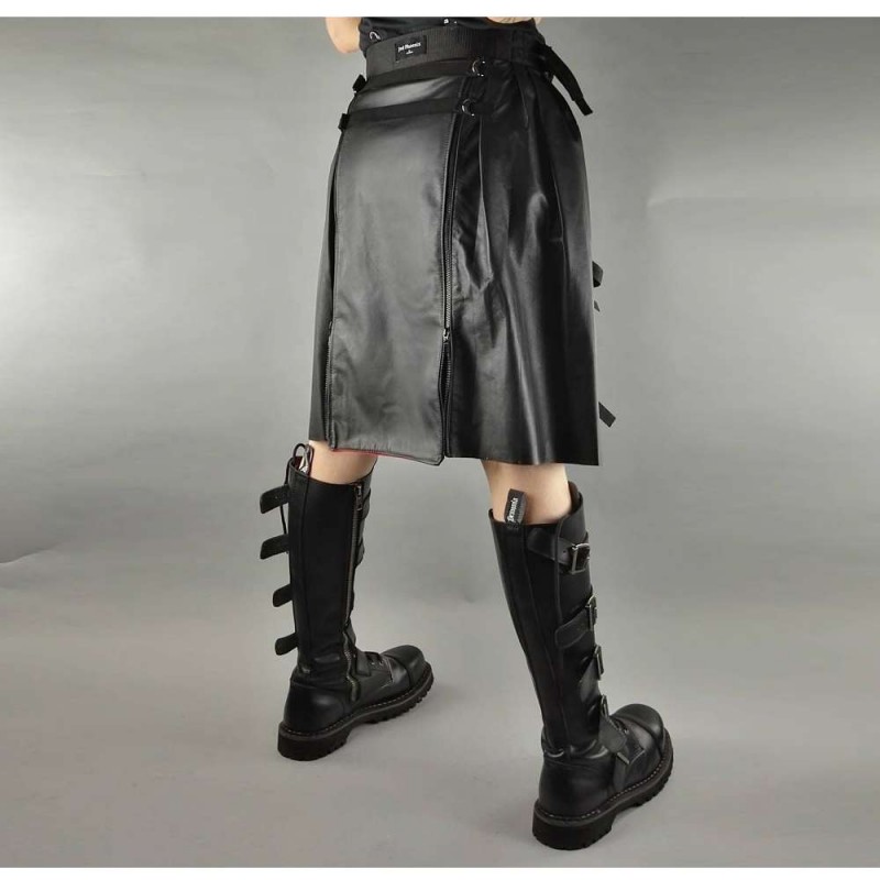 Black Gothic Biker Rock Star Steampunk Metal Scottish Kilt Skirt 